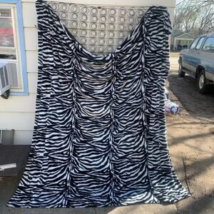 Zebra comforter faux fur bed cover